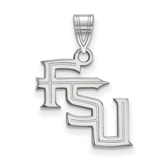 10k White Gold Florida State Medium 'FSU' Pendant